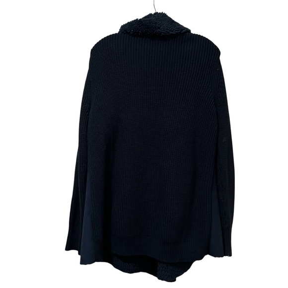 Tommy Hilfiger Large Navy Blue Waterfall Open Front Draped Cardigan Sweater C - Picture 2 of 6